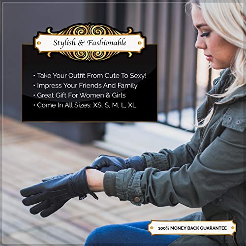 Load image into Gallery viewer, MRX - Ladies Warm Winter Dress and Work Gloves, Thermal Lining, Genuine Black Leather