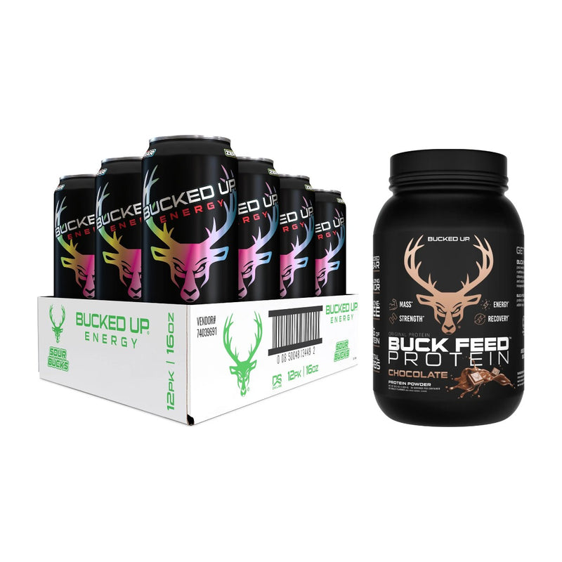 Load image into Gallery viewer, Bucked Up Daily Fuel Stack: Bucked Up Energy 24-pack and Buck Feed Original Protein