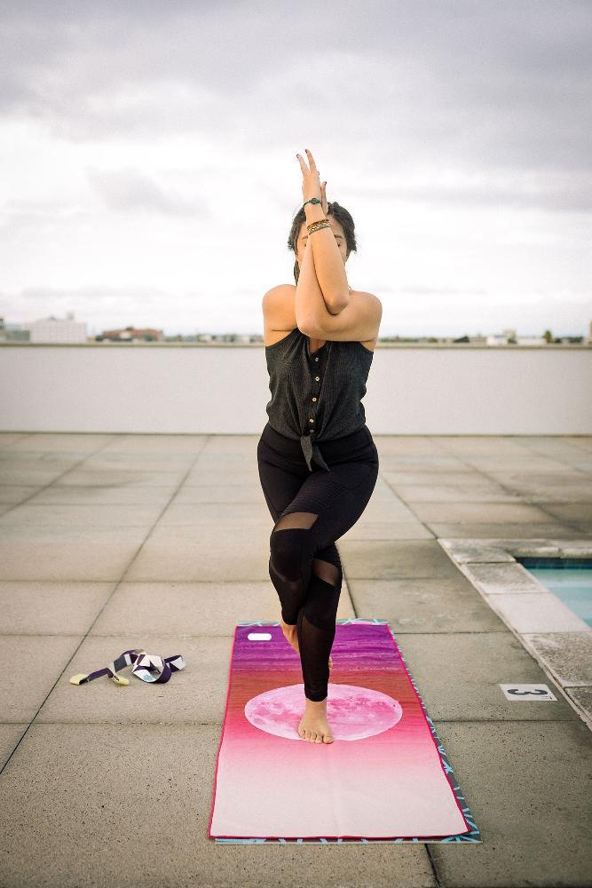 Load image into Gallery viewer, Yune Yoga - Yoga Towel | Non Slip Silicon Nubs | Absorbent Microfiber | Red | Yune Yoga | The Caliban