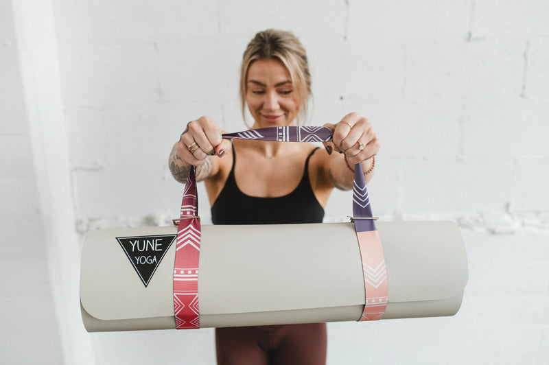 Load image into Gallery viewer, Yune Yoga - Cassady Yoga Strap – Pink Stretching Strap w/ Metal Buckles | Yune Yoga