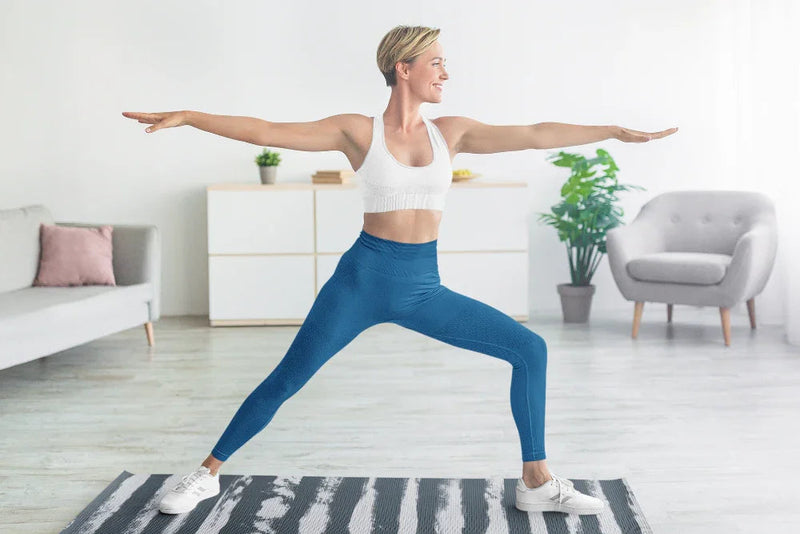 Load image into Gallery viewer, Yune Yoga - Yoga Mat | 6mm Thick | Blue Striped | Non-Slip | Eco Friendly | Yune Yoga | Fir