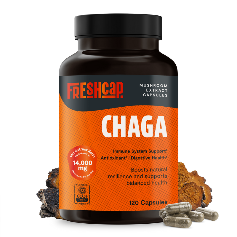 Load image into Gallery viewer, FreshCap Mushrooms - Chaga Mushroom Extract Capsules