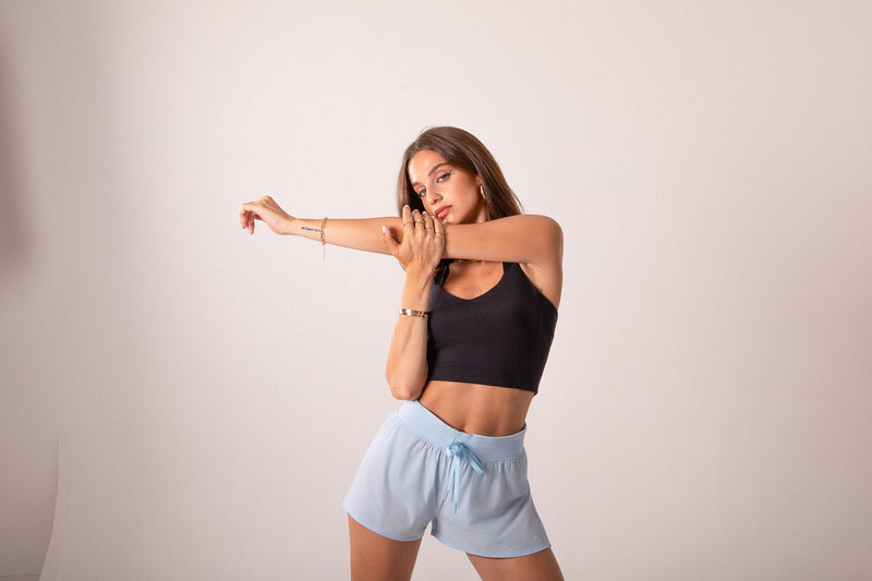 Load image into Gallery viewer, Runner's Athletics - Cheeky Baby Blue Flyaway Shorts | Women's Running & Workouts | Runner's Athletics