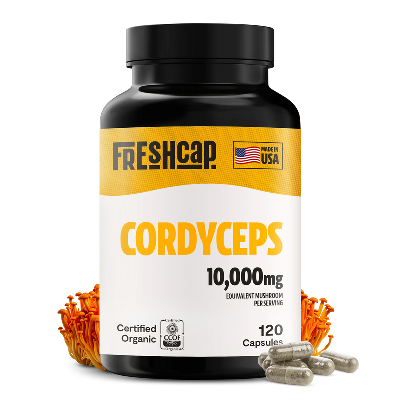 Load image into Gallery viewer, FreshCap Mushrooms - Organic Cordyceps Mushroom Supplement Capsules