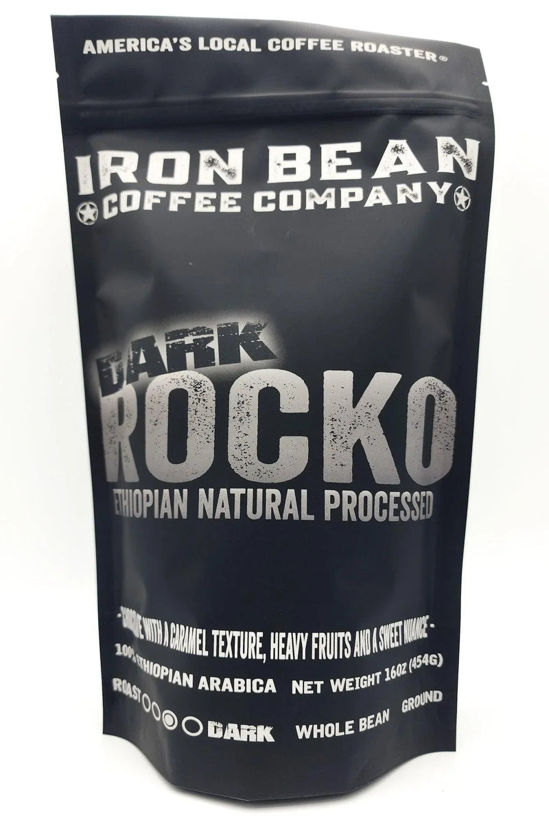Load image into Gallery viewer, Iron Bean Coffee Company - Dark Rocko Ethiopian Natural Process Darker Roast