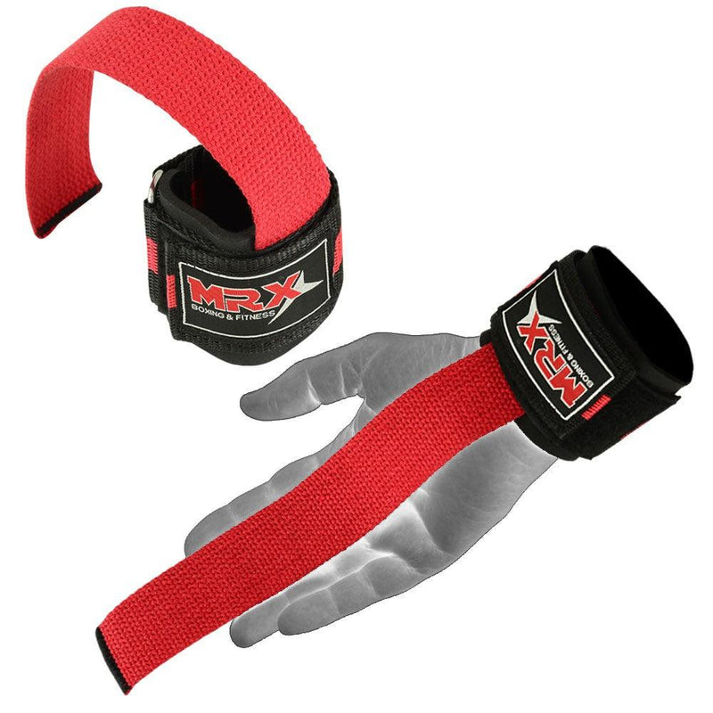 Load image into Gallery viewer, MRX - Weight Lifting Bar Straps With Wrist Support Wraps Heavy Duty Bodybuilding Workout Gym Padded Strap Pair