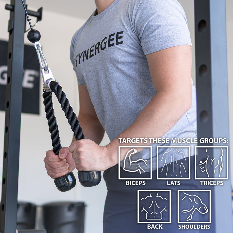 Load image into Gallery viewer, Synergee - Tricep Rope Cable Attachment (Single + Double Ended)