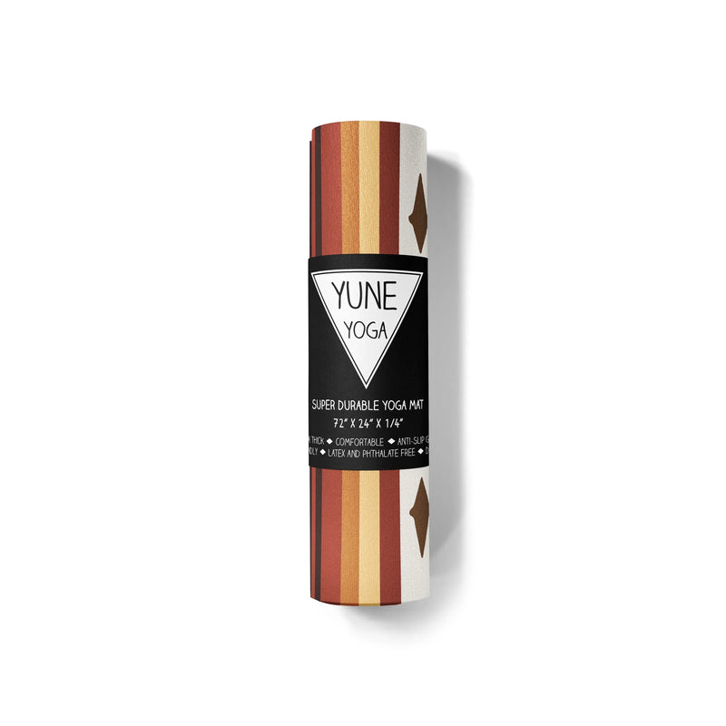 Load image into Gallery viewer, Yune Yoga - Elk Grove Yoga Mat β 6 mm Extra Thick, Double-Sided Non-Slip, Eco-Friendly PER with Earth-Tone Striped Design | Yune Yoga