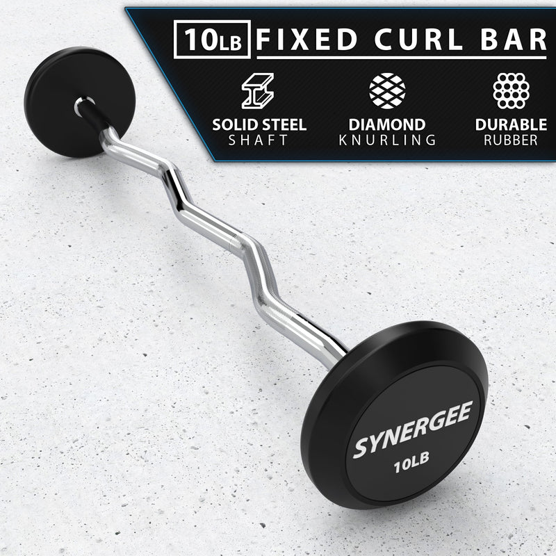 Load image into Gallery viewer, Synergee - Synergee Fixed Easy Curl Barbell