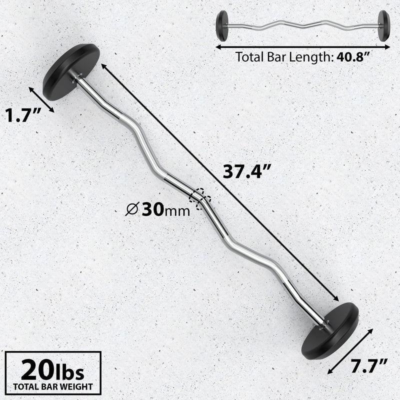 Load image into Gallery viewer, Synergee - Synergee Fixed Easy Curl Barbell