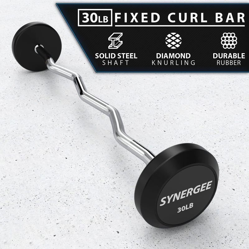 Load image into Gallery viewer, Synergee - Synergee Fixed Easy Curl Barbell