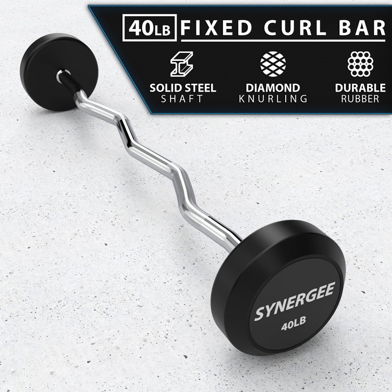 Load image into Gallery viewer, Synergee - Synergee Fixed Easy Curl Barbell