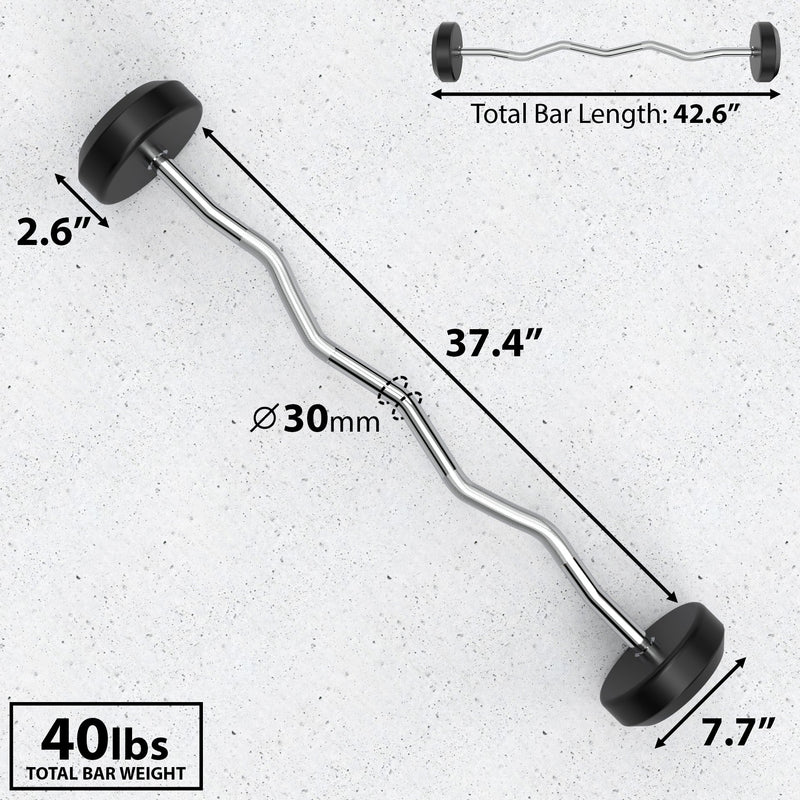 Load image into Gallery viewer, Synergee - Synergee Fixed Easy Curl Barbell