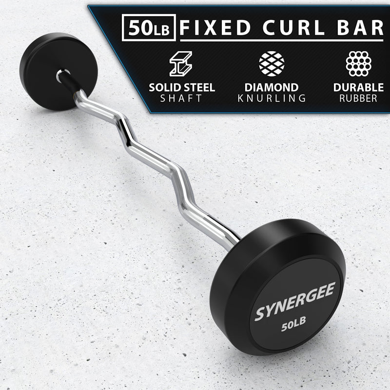 Load image into Gallery viewer, Synergee - Synergee Fixed Easy Curl Barbell