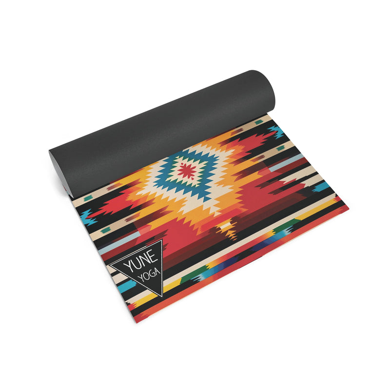 Load image into Gallery viewer, Yune Yoga - Fox Trail Yoga Mat – 6 mm Extra Thick, Double-Sided Non-Slip, Eco-Friendly PER with Multi-Color Striped Design | Yune Yoga