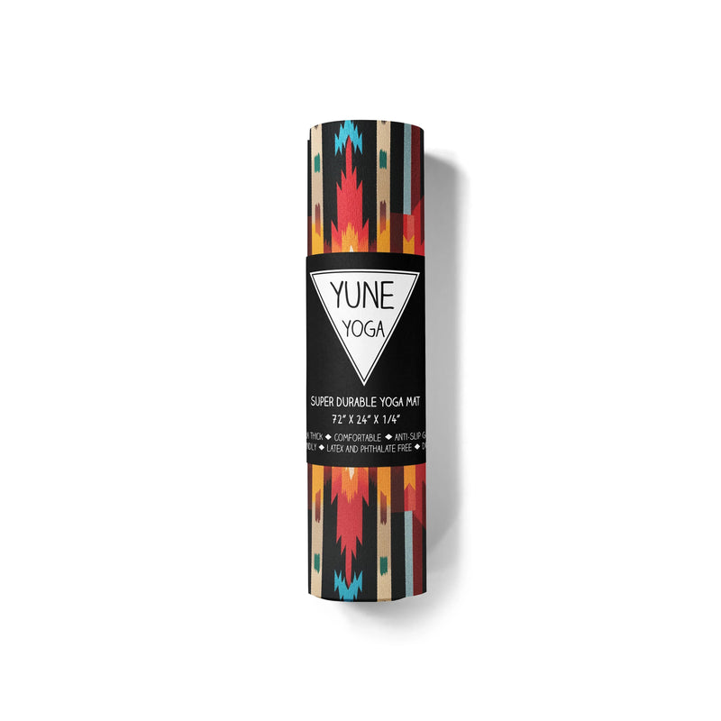 Load image into Gallery viewer, Yune Yoga - Fox Trail Yoga Mat – 6 mm Extra Thick, Double-Sided Non-Slip, Eco-Friendly PER with Multi-Color Striped Design | Yune Yoga