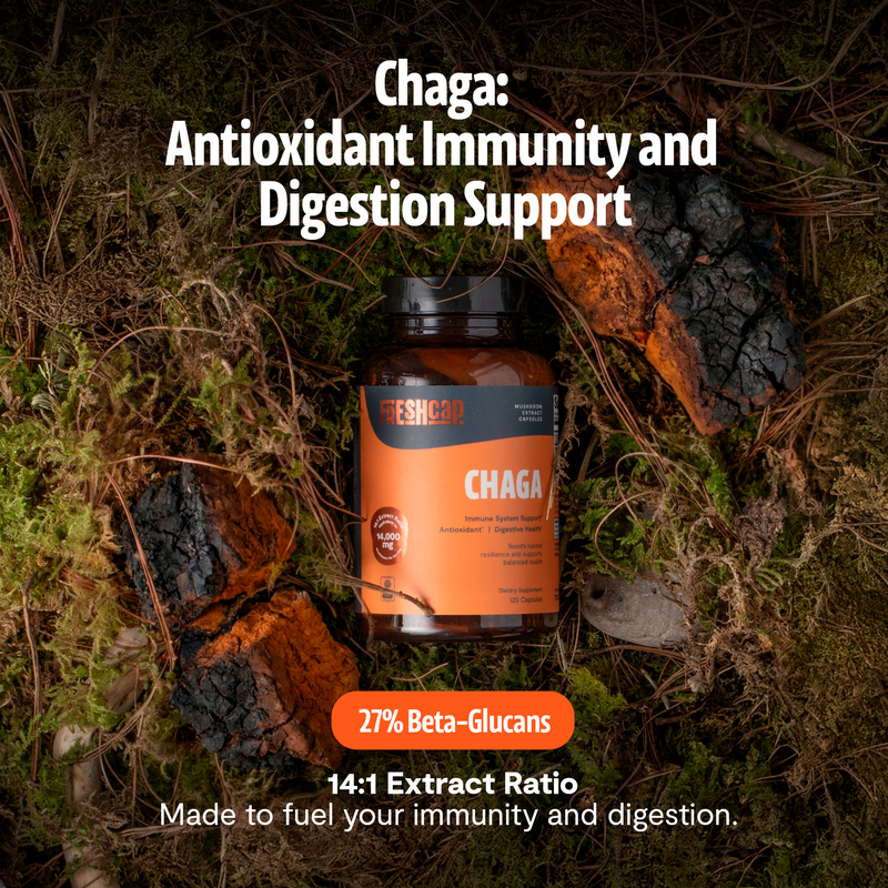 Load image into Gallery viewer, FreshCap Mushrooms - Chaga Mushroom Extract Capsules
