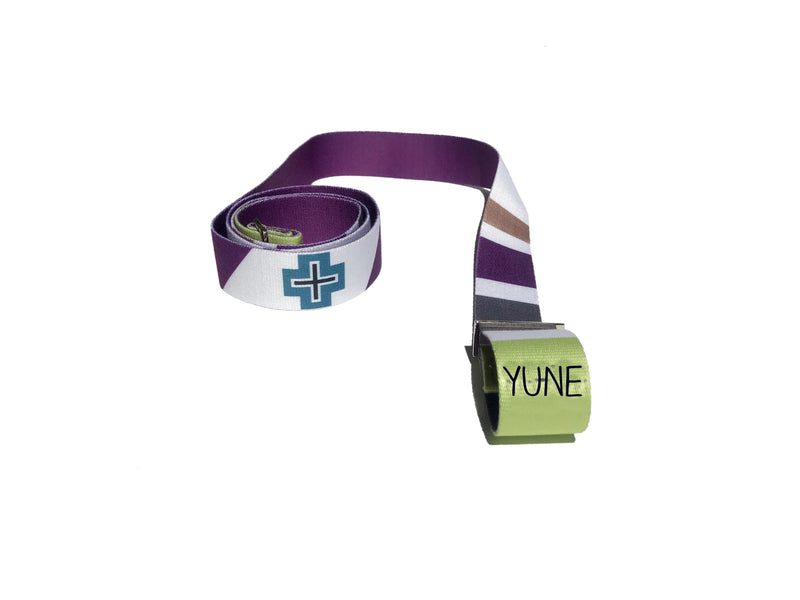 Load image into Gallery viewer, Yune Yoga - Gemini Yoga Strap – White Stretching Strap w/ Metal Buckles | Yune Yoga