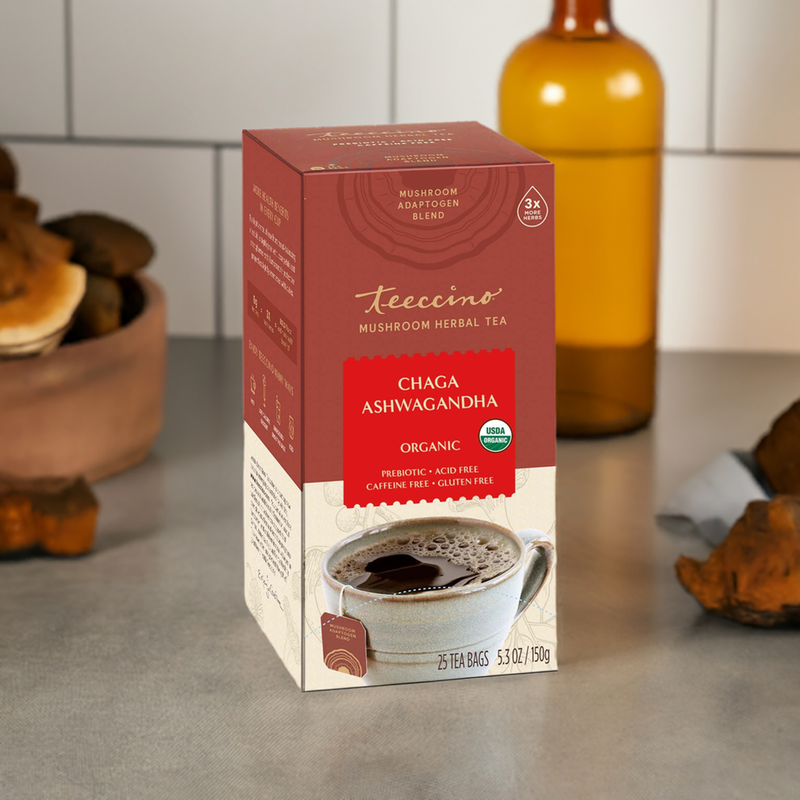 Load image into Gallery viewer, Teeccino - Chaga Ashwagandha Butterscotch Cream Mushroom Herbal Tea