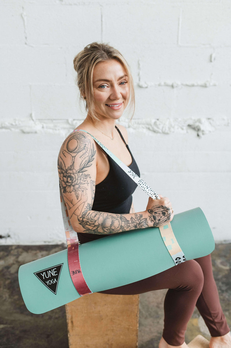Load image into Gallery viewer, Yune Yoga - Hemlock Yoga Strap – Multicolor Stretching Strap w/ Metal Buckles | Yune Yoga
