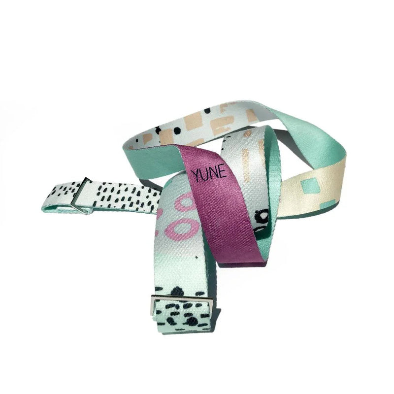 Load image into Gallery viewer, Yune Yoga - Hemlock Yoga Strap – Multicolor Stretching Strap w/ Metal Buckles | Yune Yoga