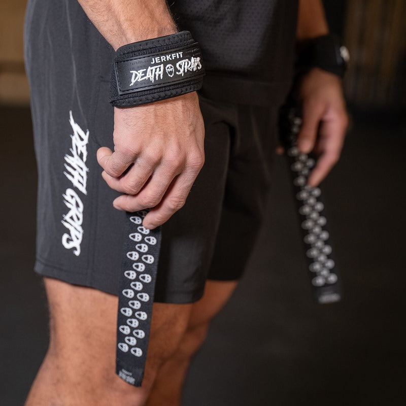 Load image into Gallery viewer, JerkFit - JerkFit Death Straps, Traditional Lifting Straps with Double Sided Skull-Grip