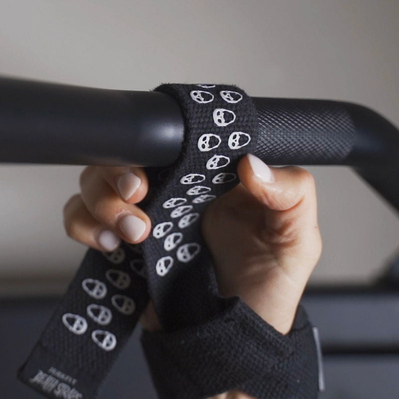Load image into Gallery viewer, JerkFit - JerkFit Death Straps, Traditional Lifting Straps with Double Sided Skull-Grip