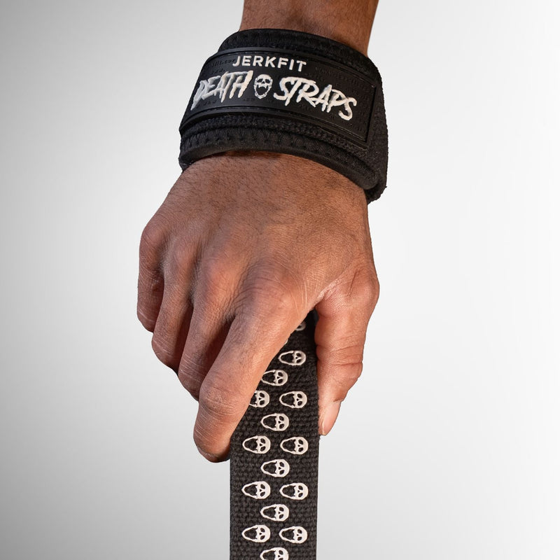 Load image into Gallery viewer, JerkFit - JerkFit Death Straps, Traditional Lifting Straps with Double Sided Skull-Grip