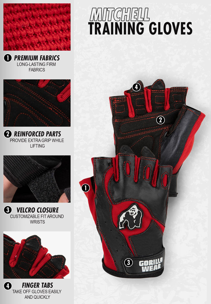 Load image into Gallery viewer, Gorilla Wear - Mitchell Training Gloves - Black/Red