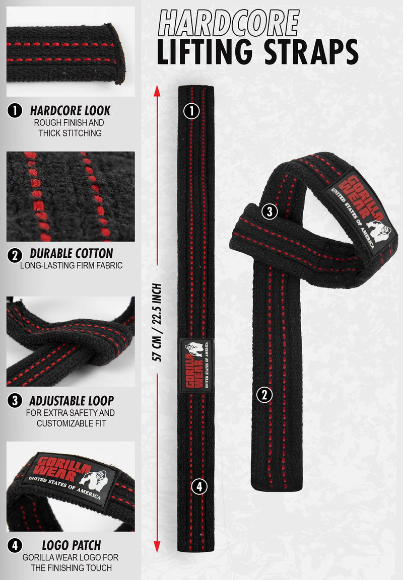 Load image into Gallery viewer, Gorilla Wear - Hardcore Lifting Straps - Black