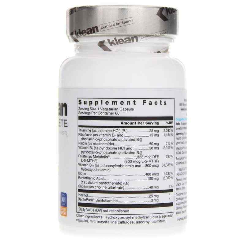 Load image into Gallery viewer, Klean B-Complex supplement facts panel