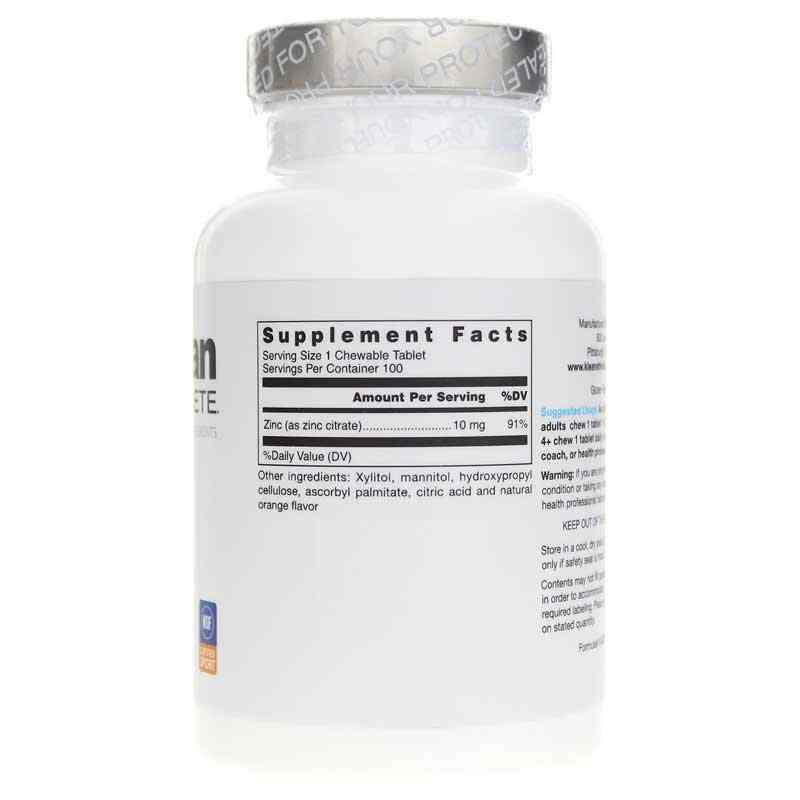Load image into Gallery viewer, Klean Zinc supplement facts panel