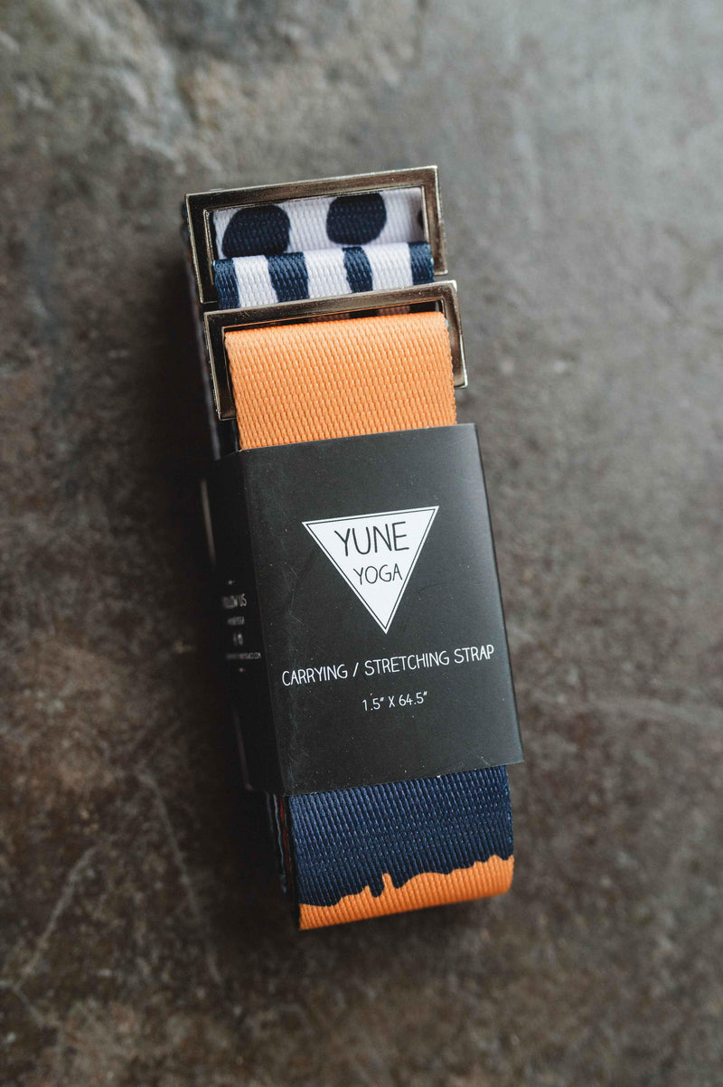 Load image into Gallery viewer, Yune Yoga - Leo Yoga Strap – Yellow Stretching Strap w/ Metal Buckles | Yune Yoga