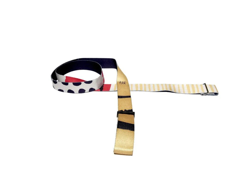 Load image into Gallery viewer, Yune Yoga - Leo Yoga Strap – Yellow Stretching Strap w/ Metal Buckles | Yune Yoga