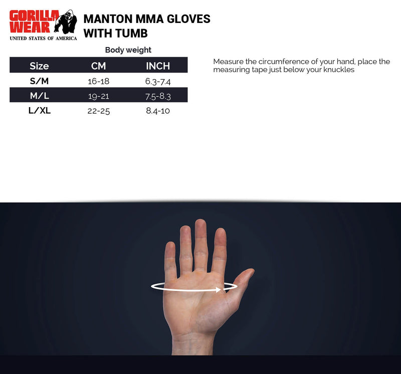 Load image into Gallery viewer, Gorilla Wear - Manton Mma Gloves (With Thumb) - Black/White