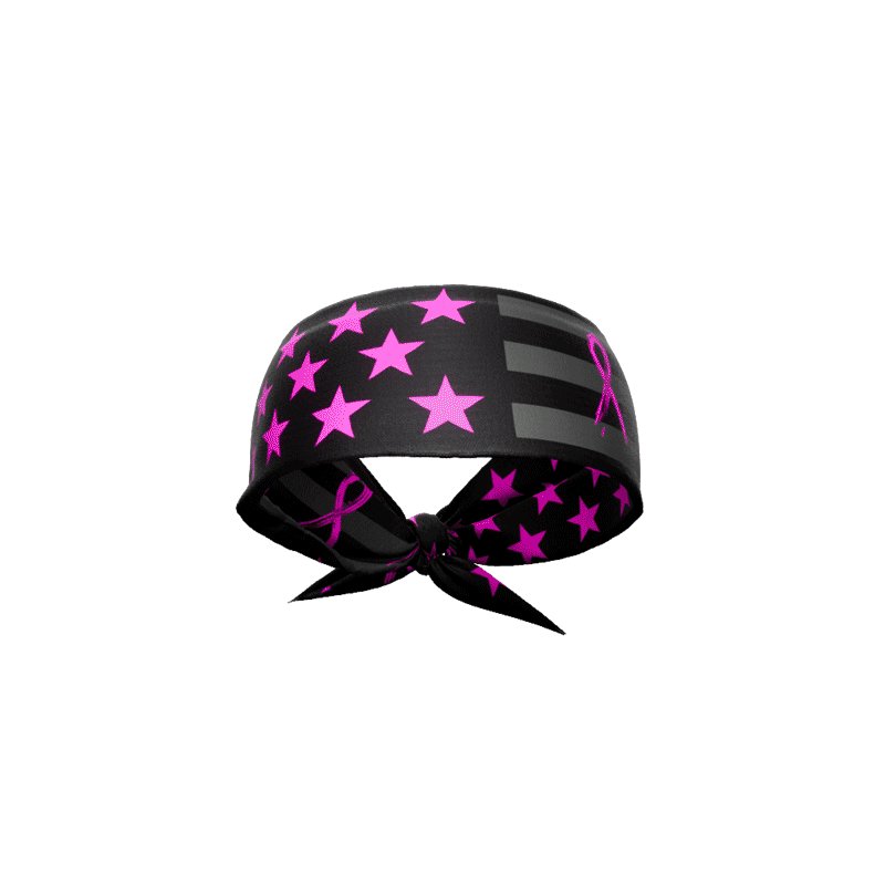 Load image into Gallery viewer, Elite Athletic Gear - Shadow USA Flag - Breast Cancer Awareness Tie Headband