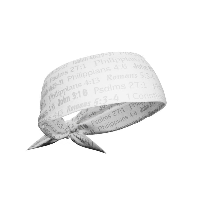 Load image into Gallery viewer, Elite Athletic Gear - White Bible Verse Tie Headband