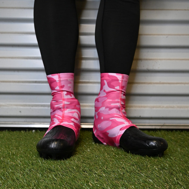 Load image into Gallery viewer, Elite Athletic Gear - Pink Camo Breast Cancer Awareness Cross Cleat Covers (Spats)