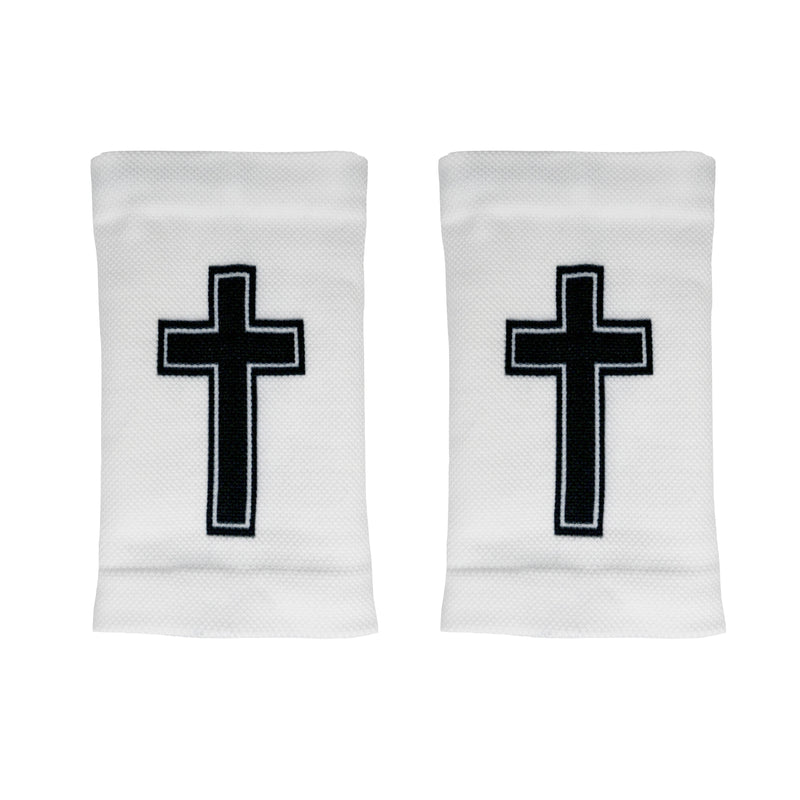 Load image into Gallery viewer, Elite Athletic Gear - Faith Cross White Wrist Support Sleeves