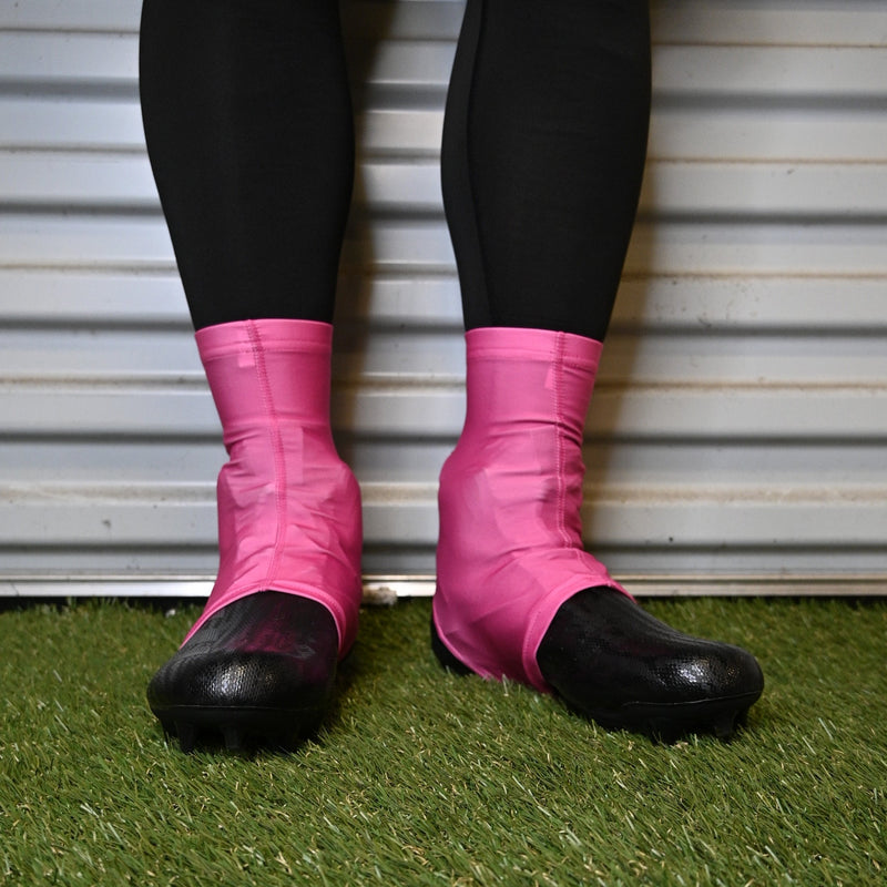 Load image into Gallery viewer, Elite Athletic Gear - Faith Cross Pink Cleat Covers (Spats)