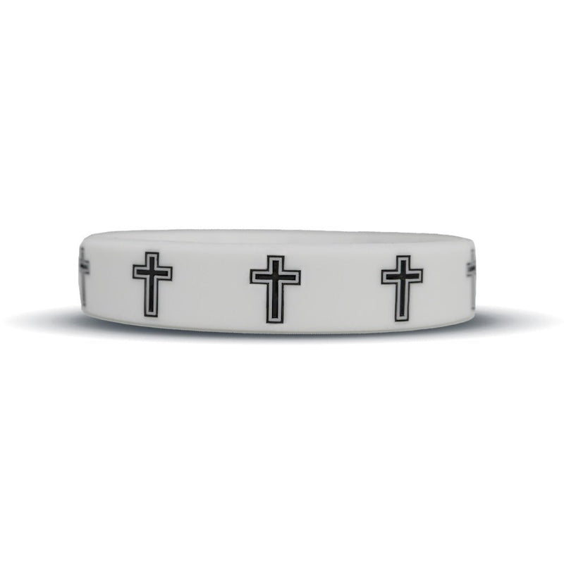 Load image into Gallery viewer, Elite Athletic Gear - Faith Cross White Wristband