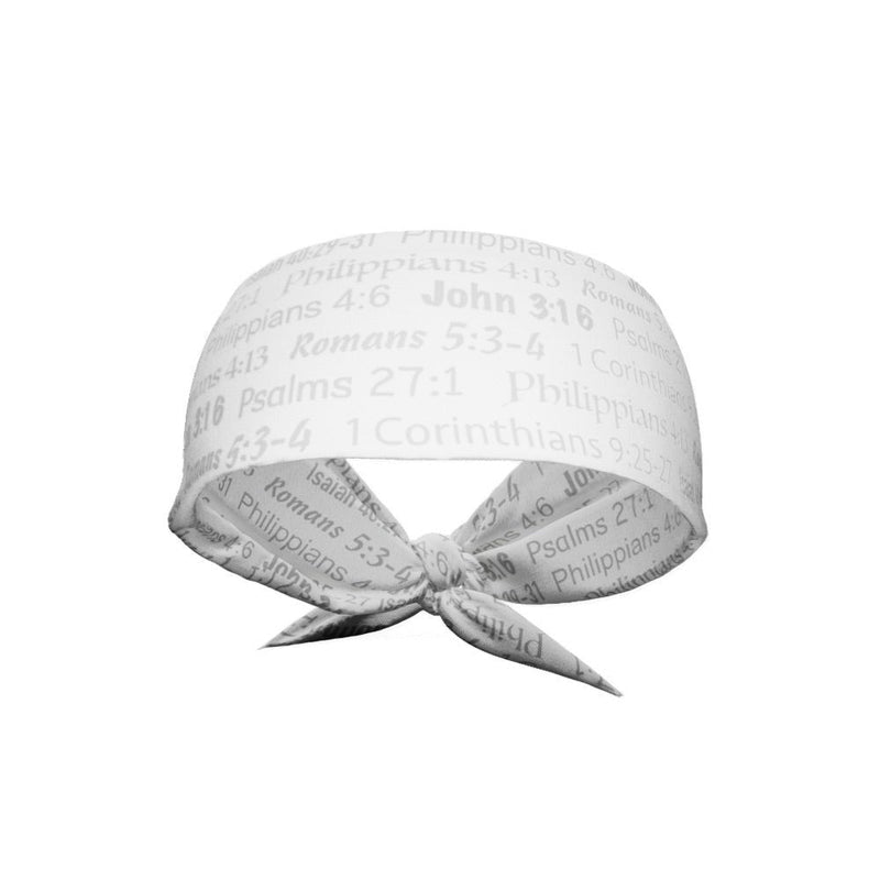 Load image into Gallery viewer, Elite Athletic Gear - White Bible Verse Tie Headband