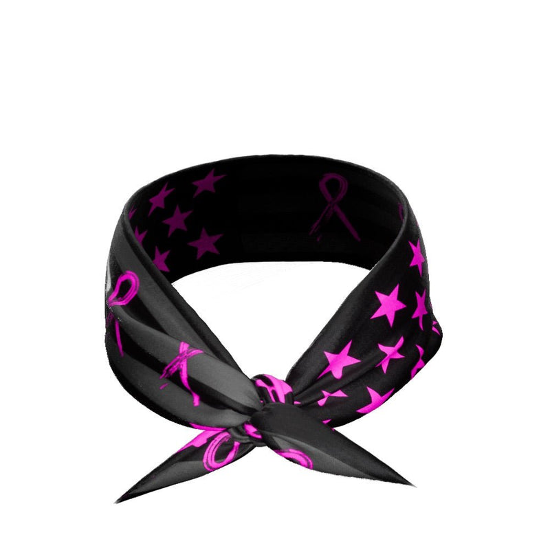 Load image into Gallery viewer, Elite Athletic Gear - Shadow USA Flag - Breast Cancer Awareness Tie Headband