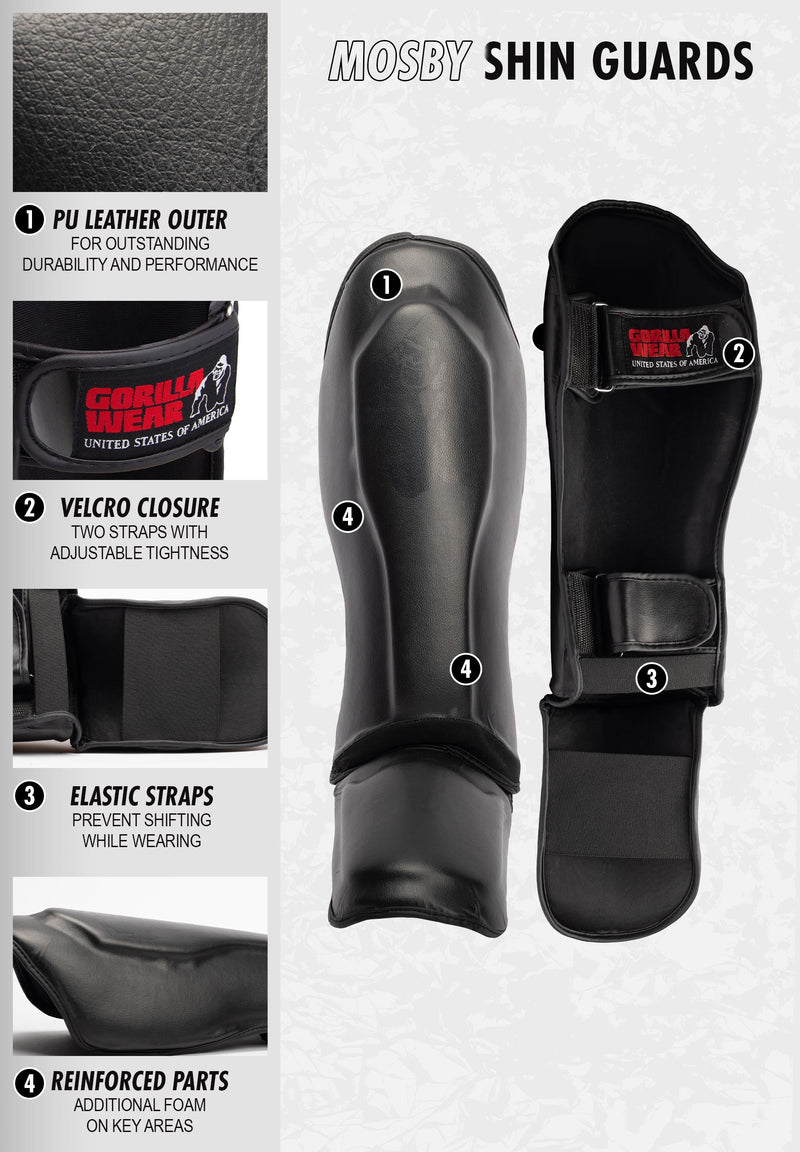 Load image into Gallery viewer, Gorilla Wear - Mosby Shin Guards - Black