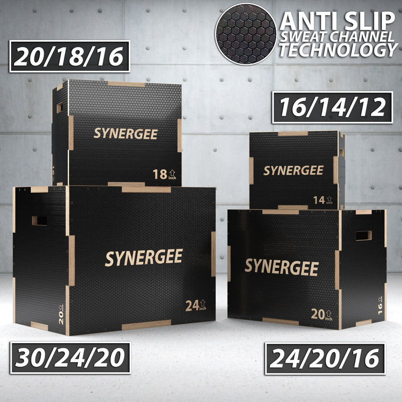 Load image into Gallery viewer, Synergee - Synergee Non-Slip 3-in-1 Wood Plyo Boxes