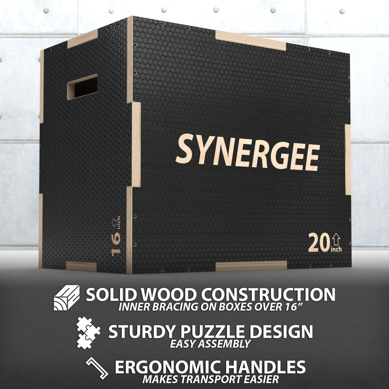 Load image into Gallery viewer, Synergee - Synergee Non-Slip 3-in-1 Wood Plyo Boxes