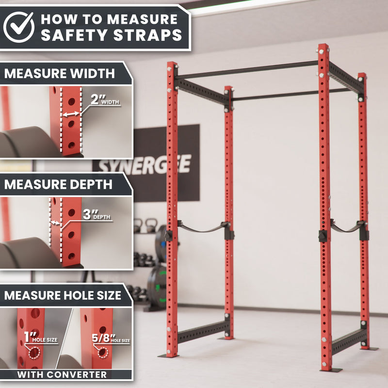 Load image into Gallery viewer, Synergee - Power Rack Safety Straps (2x2 / 2x3 Sizes)