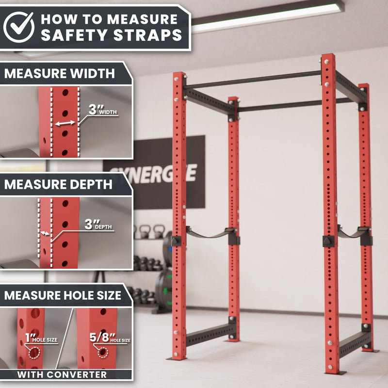 Load image into Gallery viewer, Synergee - Power Rack Safety Straps (2x2 / 2x3 Sizes)