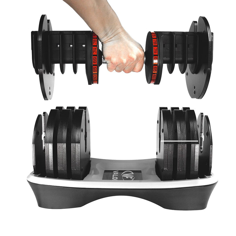 Load image into Gallery viewer, Valor Fitness - Adjustable Dumbbell (55/78lbs)