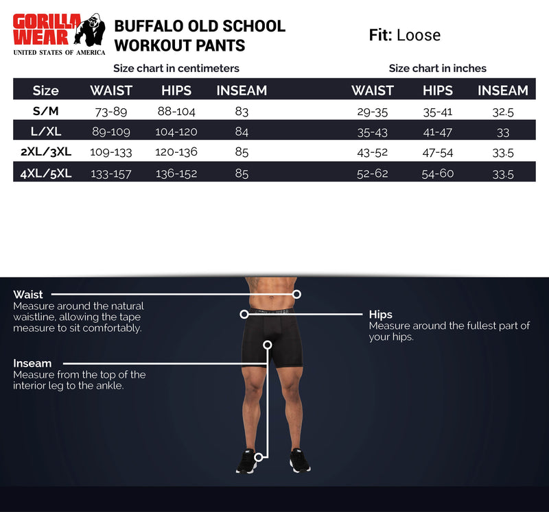 Load image into Gallery viewer, Gorilla Wear - Buffalo Old School Pants - Black/Gray